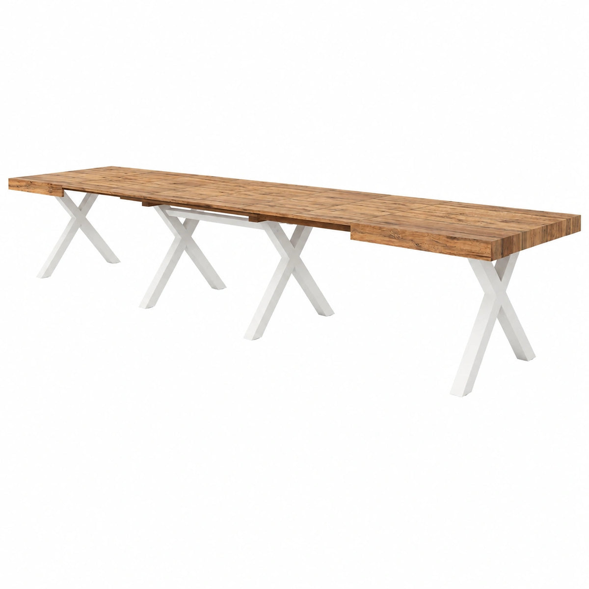 Table, extensible, en chêne, coloris blanc, pour les espaces de vie