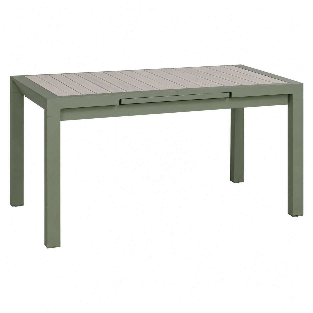 Table, extensible, en aluminium, 8 places, coloris vert, pour les espaces de vie