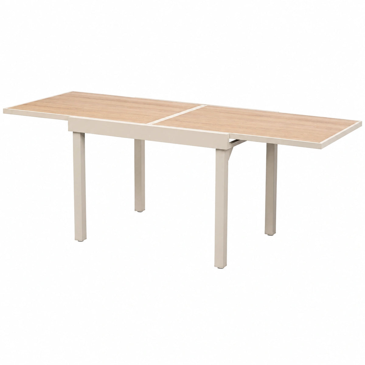 Table, extensible, en aluminium et verre trempé, pour les espaces de vie