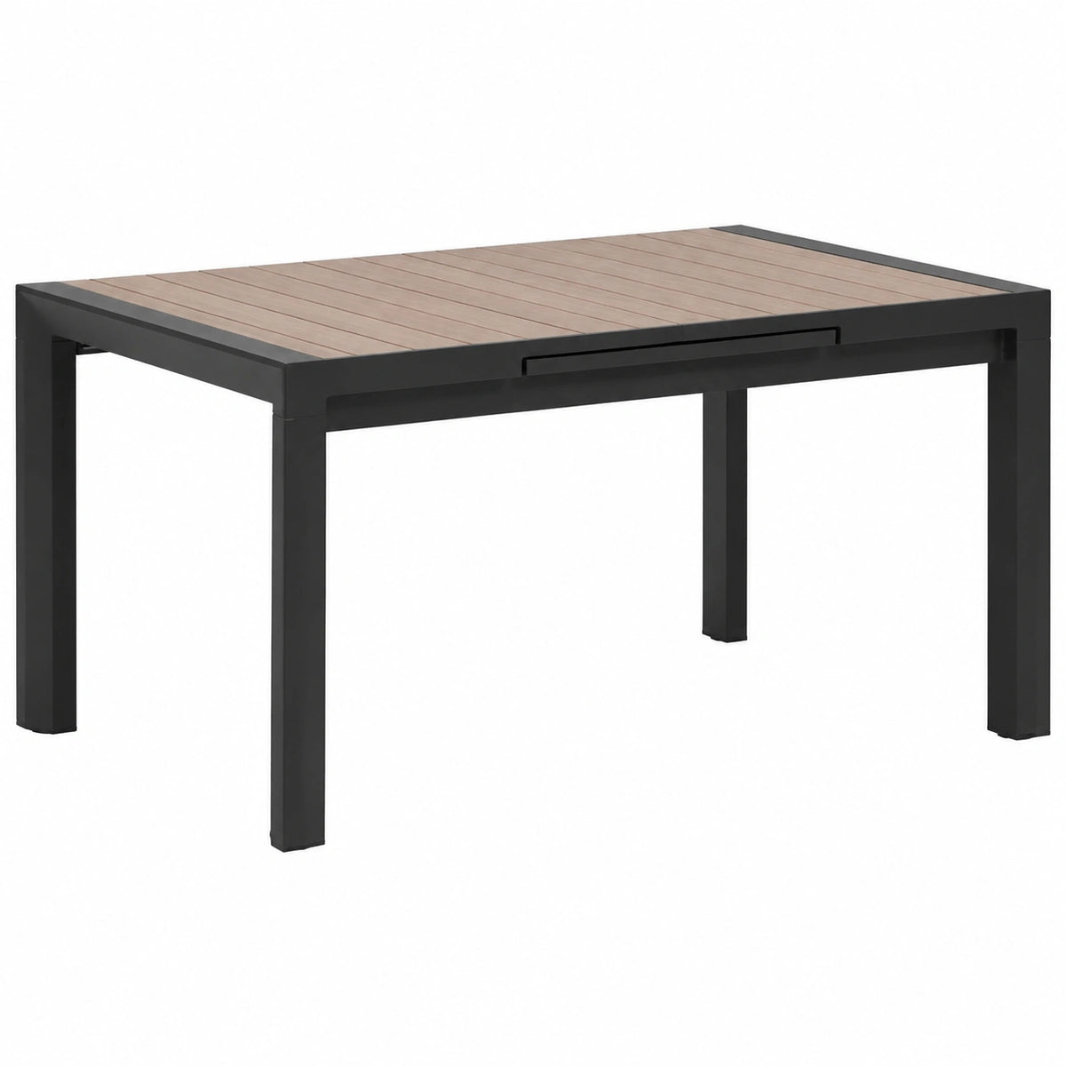 Table, extensible, en aluminium, 8 places, coloris gris et graphite, pour les espaces de vie