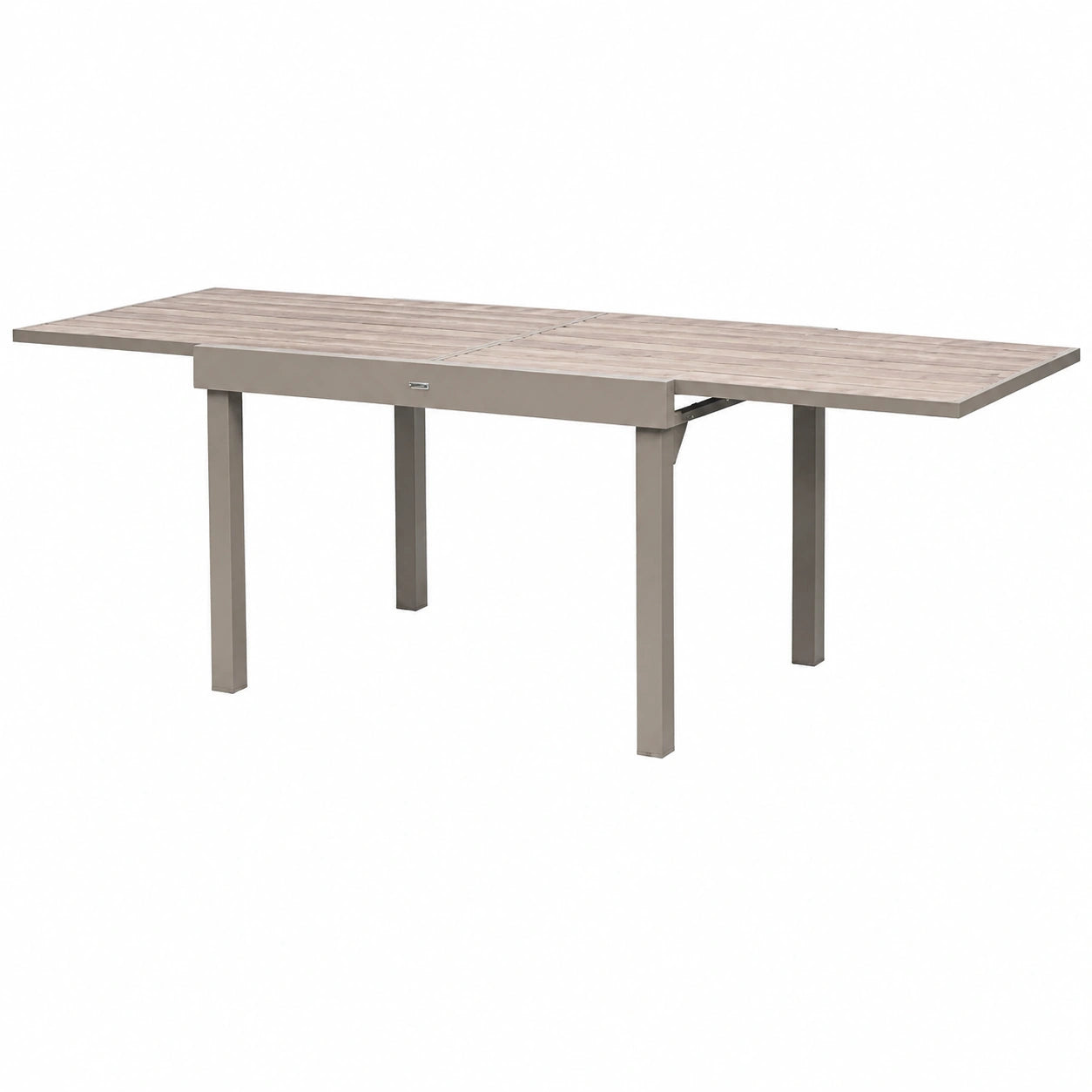 Table, en aluminium et verre trempé, extensible, pour les espaces de vie