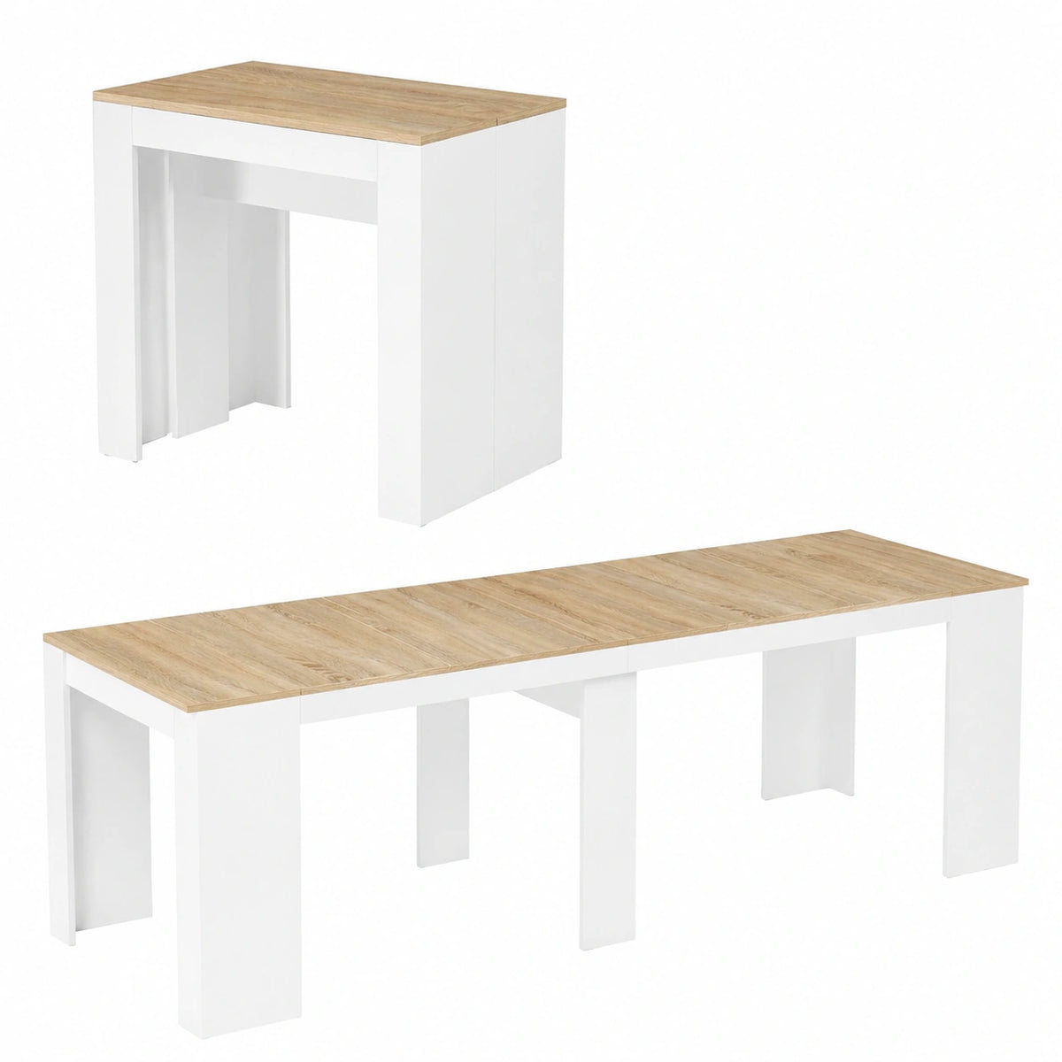 Table, extensible, coloris blanc, pour les espaces de vie