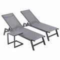 Chaise longue, coloris noir et gris, pour la terrasse ou le jardin