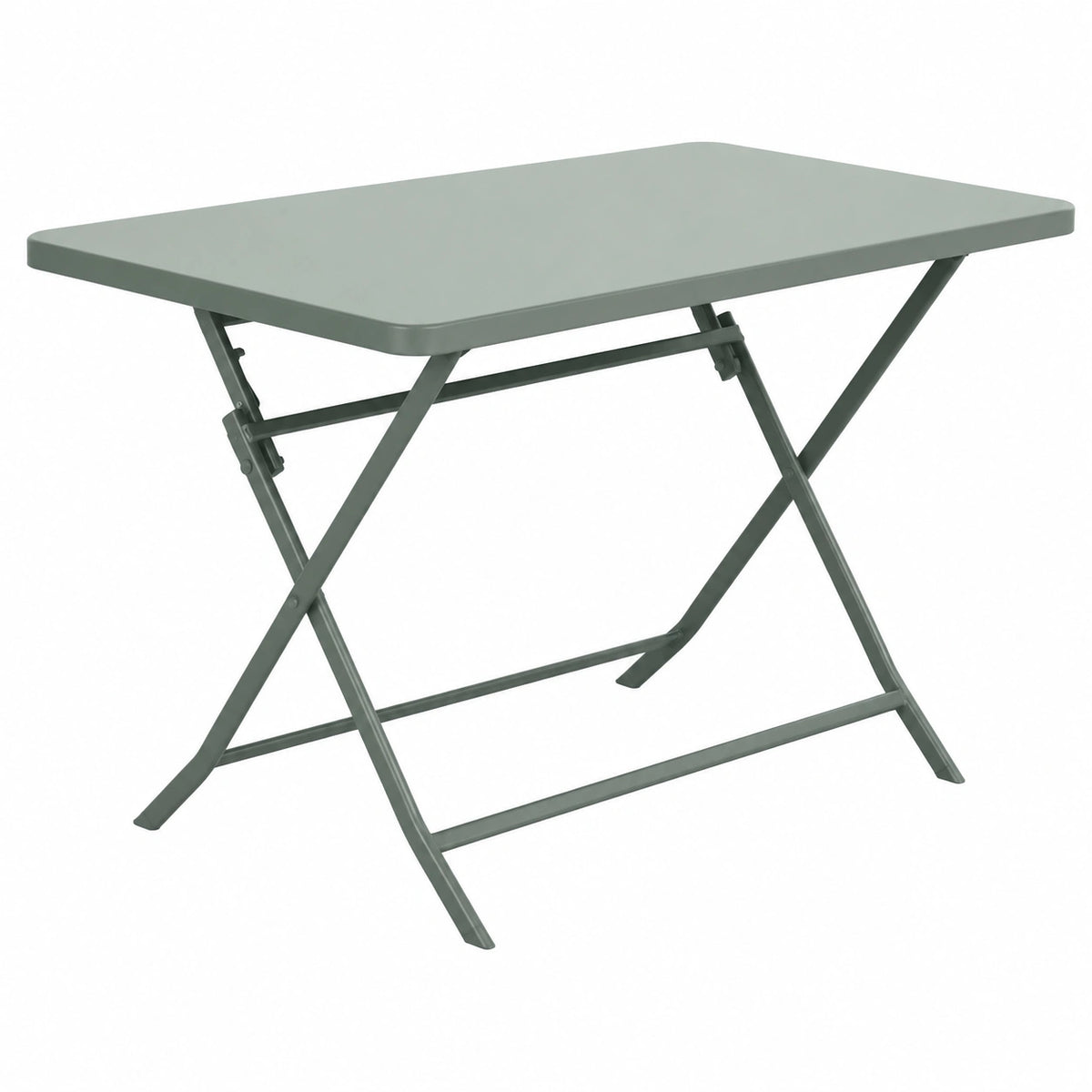 Table, en acier, 4 places, coloris vert, pour les espaces de vie