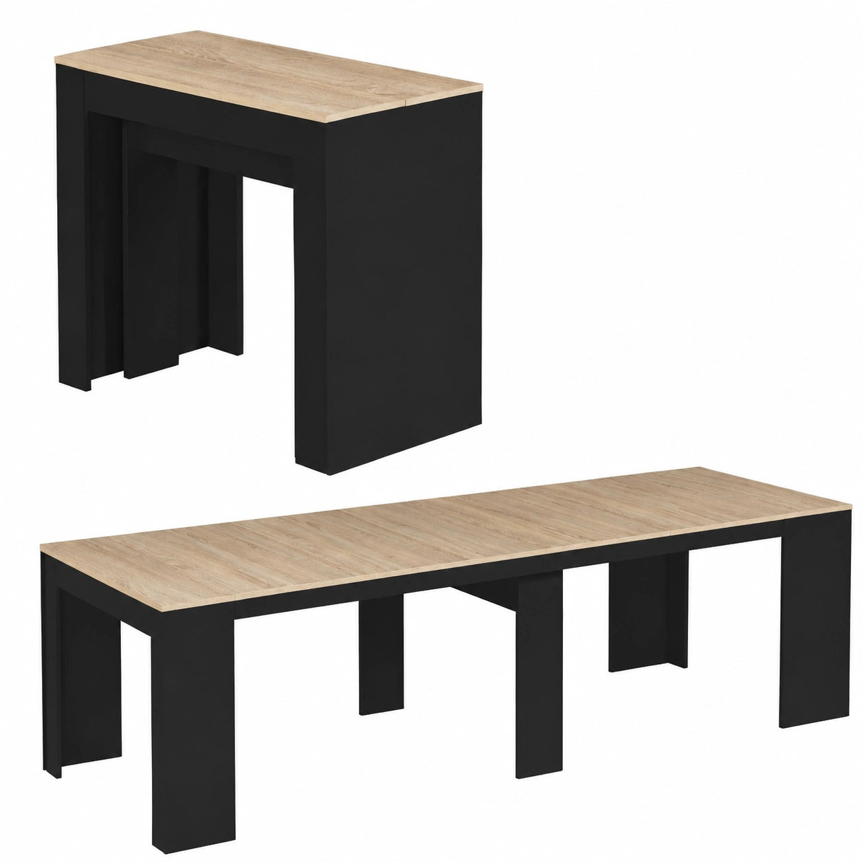 Table, extensible, coloris noir, pour les espaces de vie