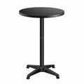 Table de bar, réglable, en acier inoxydable et aluminium, coloris noir, pour la cuisine ou l’espace repas