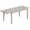 Table, extensible, en aluminium, coloris gris, 214 x 85 cm, pour les espaces de vie