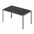 Table, en aluminium, coloris gris et argenté, 6 places, 110 x 70 cm, pour les espaces de vie