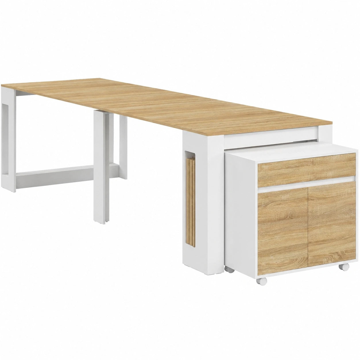 Buffet, extensible, coloris blanc, pour la salle à manger ou le salon