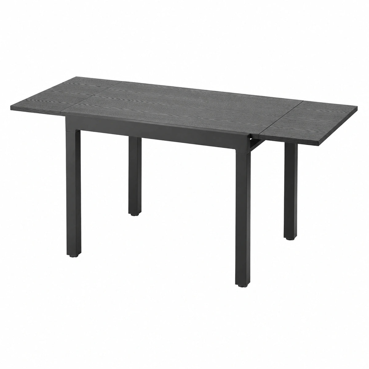 Table à manger, extensible, en acier et aluminium, 6 places, coloris gris, pour la salle à manger
