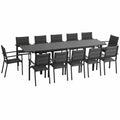 Salon de jardin, extensible, en aluminium, coloris gris, pour la terrasse ou le jardin
