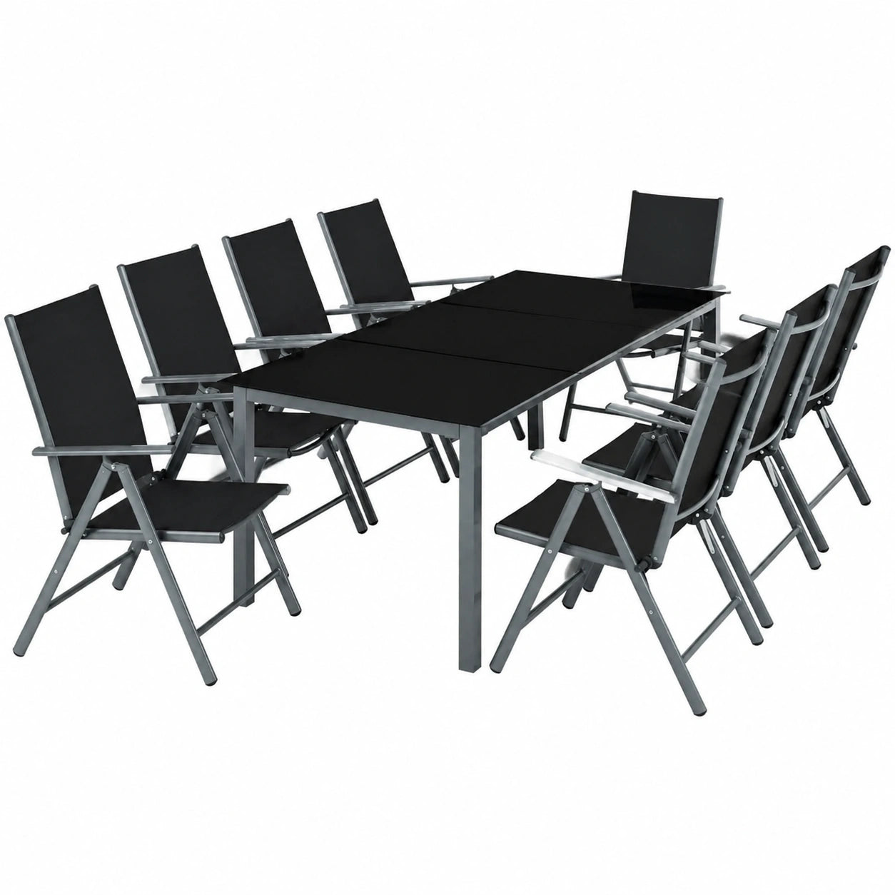 Salon de jardin, pliable, en aluminium, pour la terrasse ou le jardin