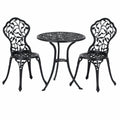 Salon de jardin, en aluminium, 2 places, coloris noir, pour la terrasse ou le jardin