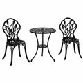 Salon de jardin, 2 places, en aluminium, coloris noir, pour la terrasse ou le jardin